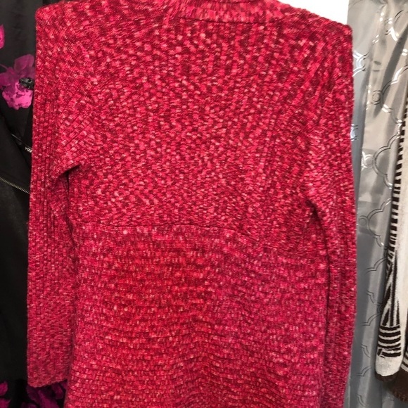 INC International Concepts large pink / Fuchsia sweater waterfall shawl collar - Picture 8 of 8